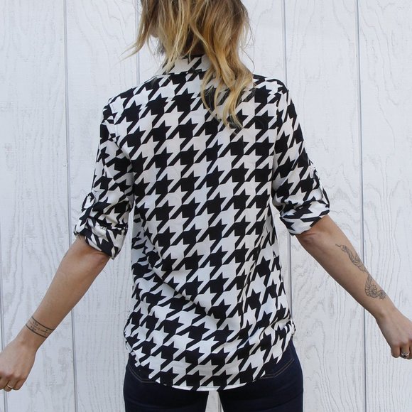 Vintage Calvin Klein Houndstooth Top - Picture 5 of 15